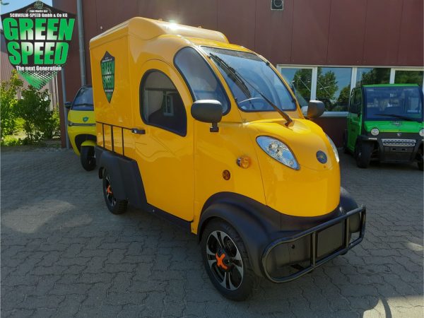 4-Rad Elektro Transporter E-MAX mit Kofferaufbau L6e Microauto Miniauto Mopedauto Microcar Minitransporter E-Truck V-MAX – Bild 3