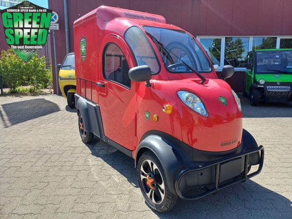 4-Rad Elektro Transporter E-MAX mit Kofferaufbau L6e Microauto Miniauto Mopedauto Microcar Minitransporter E-Truck V-MAX