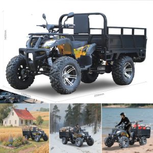 E-Quad FARMER ATV 4X2 Pritsche CARGO Kipper UTV Elektro 45km/h mit Seilwinde Transporter Elektro Quad Elektrisches 4Rad 2WD L6e ab 15 Jahren Hecht Farmers